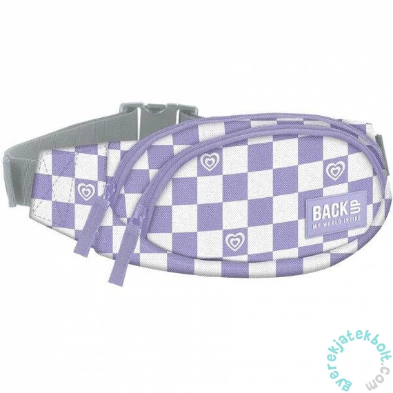BackUp 2000-es évek kétzsebes övtáska - Lila-fehér kockás (TBB6A29)