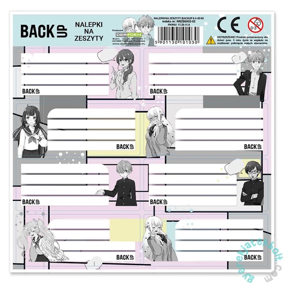 BackUp 8 db-os füzetcímke - Manga (NNZB6A02)