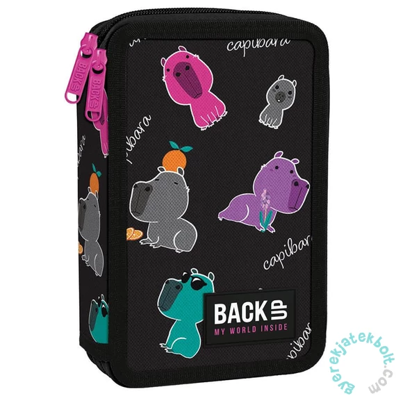 BackUp Capibarás felszerelt emeletes tolltartó - Színes capibarák