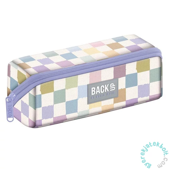 BackUp egyterű tolltartó - Pasztell kockák (PB8K01)