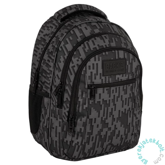 BackUp iskolatáska, hátizsák - 3 rekeszes - Black, grey (PLB7O58)
