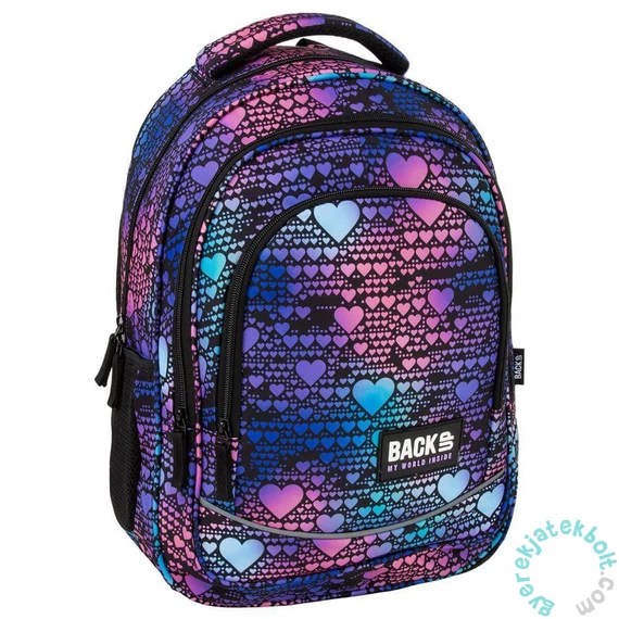 BackUp iskolatáska, hátizsák - 3 rekeszes - Blue Heart (PLB7X18)