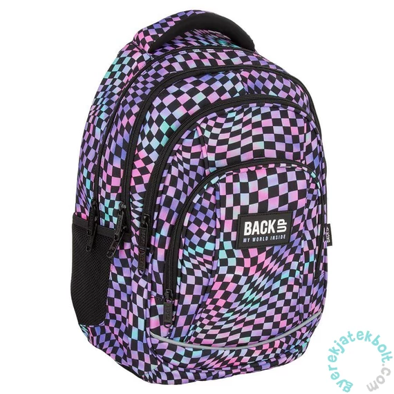 BackUp iskolatáska, hátizsák - 3 rekeszes - Blue pepita (PLB7A20)