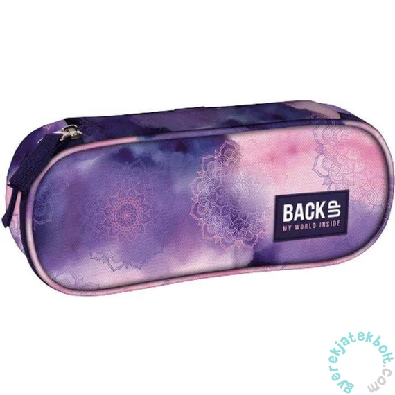 BackUp Mandalás ovális tolltartó - Rózsaszín mandalák