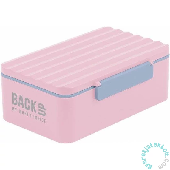BackUp műanyag csatos uzsonnás doboz - Rózsaszín-szürke (SB6C36)