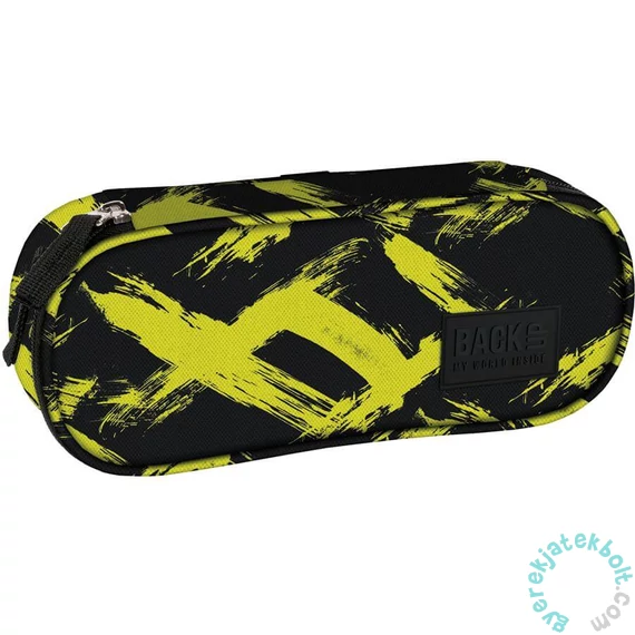 BackUp Neon ovális tolltartó - Sárga ecsetvonások