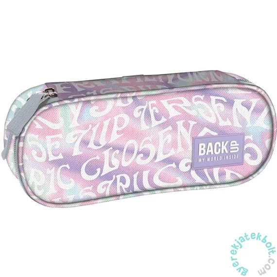 BackUp Pasztell ovális tolltartó - Hullámzó feliratok