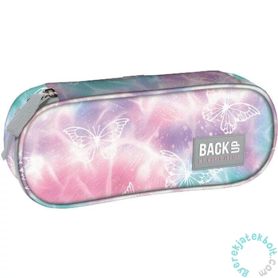 BackUp Pillangós ovális tolltartó - Pasztell Varázslat