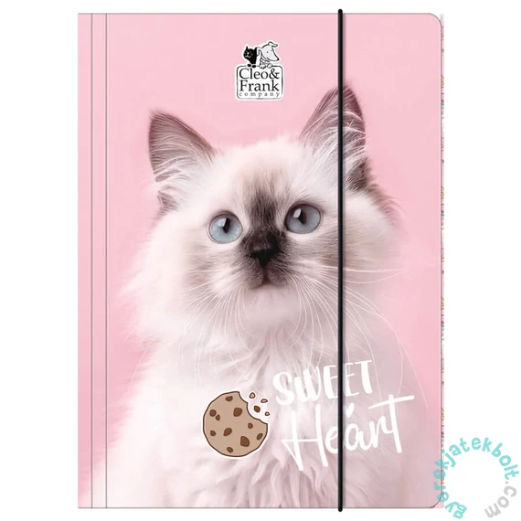 Cleo és Frank cicás  A/4 gumis mappa - Sweet Heart (TGA4CF45)