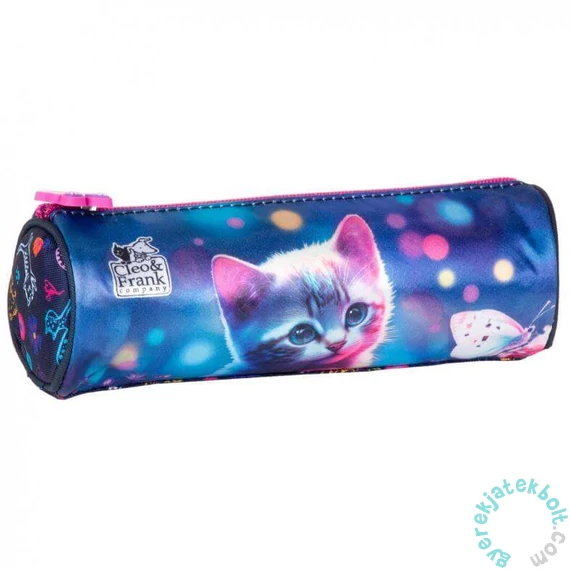 Cleo és Frank cicás henger alakú tolltartó - sötétkék