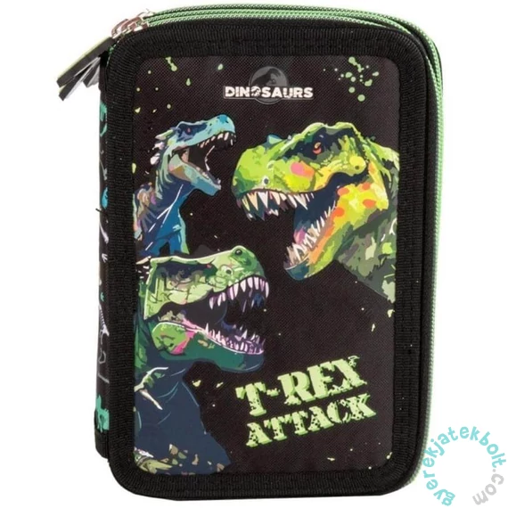 Dínós felszerelt 3 emeletes tolltartó - T-Rex Attack (PWTDN20)