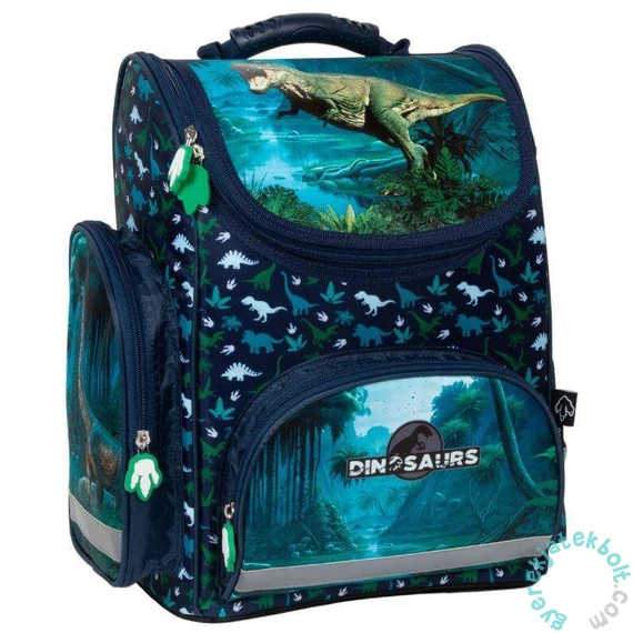 Dinoszauruszok ergonomikus iskolatáska - kék
