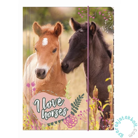 I love horses lovas A/4 gumis mappa - Virágok között