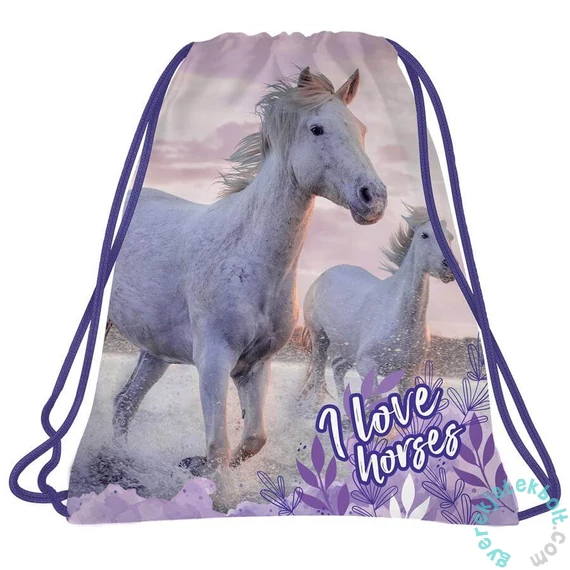 I love horses lovas tornazsák - lila