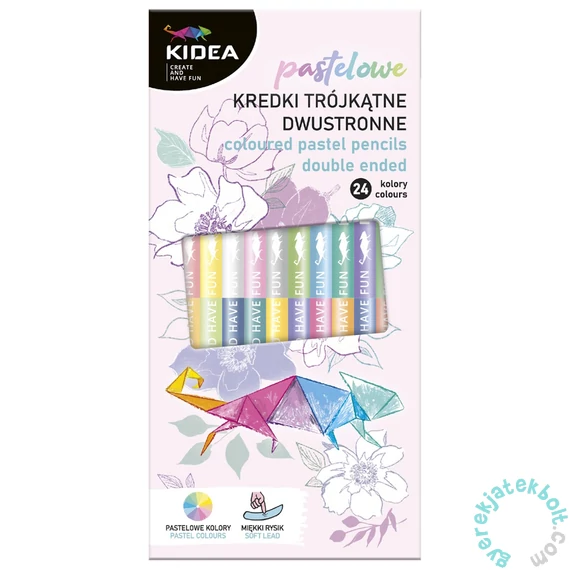 Kidea 24 db-os kétoldalú háromszög színesceruza készlet - Pasztell