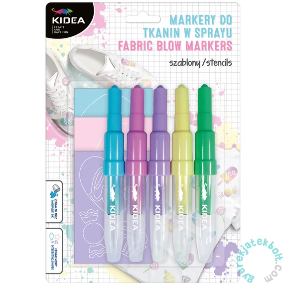 Kidea 5 színű textil spray filctoll - Pasztell színű (MTSSSW5KA)