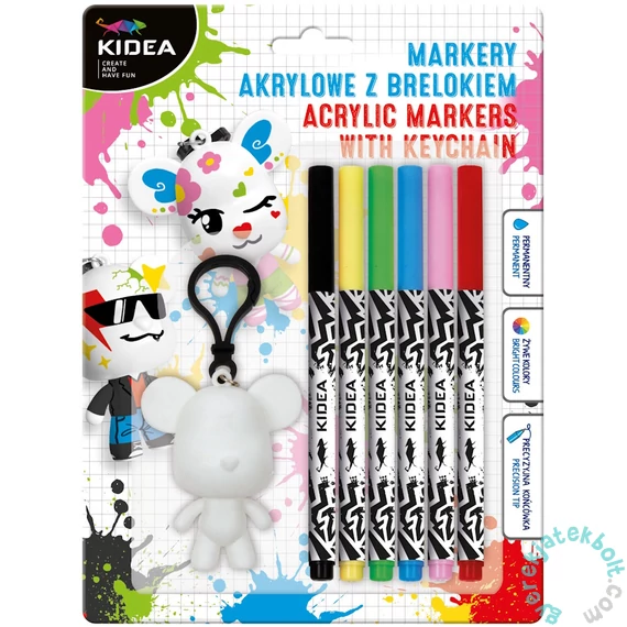 Kidea 6 db-os DIY akril filctoll kulcstartóval (MABBKA)