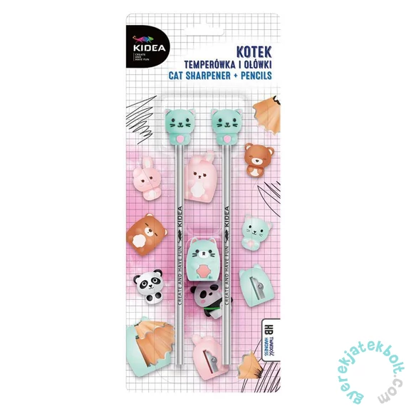 Kidea Cicás HB grafitceruza - 2 db-os - hegyezővel (KOOT3KA)