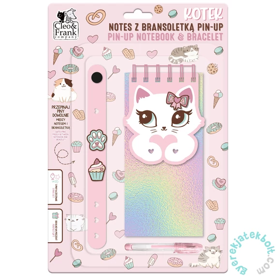 Kidea cicás jegyzetfüzet és karkötő (NZBPUKDD)