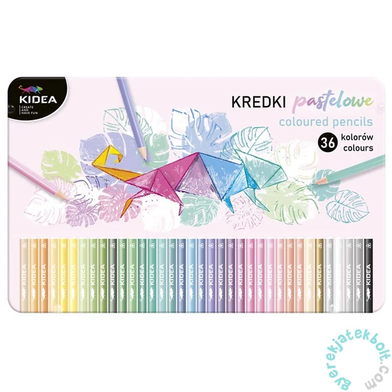 Kidea háromszög színes ceruza fém dobozban - Pasztell - 36 db-os