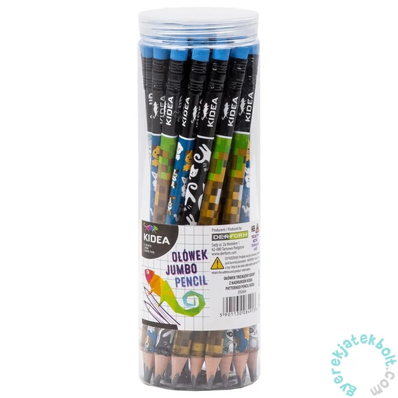 Kidea Jumbo vastag háromszög HB grafit ceruza radírral