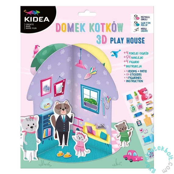 Kidea Kreatív 3D-s házikó - Cicák (KDODKKA)