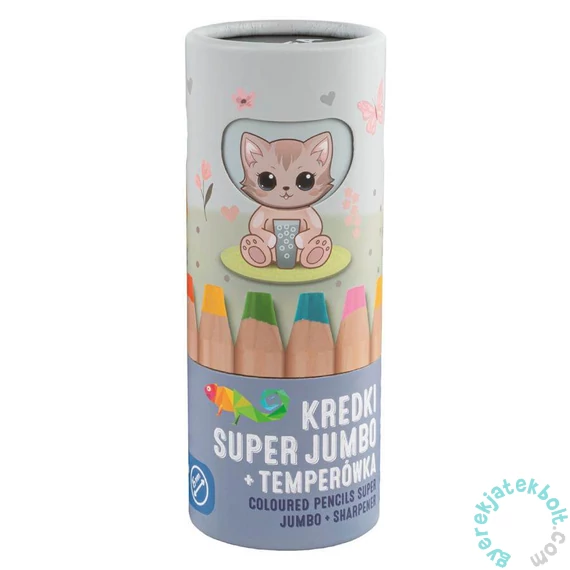 Kidea Super Jumbo színes ceruza hegyezővel - 8 db-os (KSJ8KTKA)
