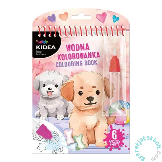 Kidea újra felhasználható vízfestő könyv - Kutyás (MWKWLKA)