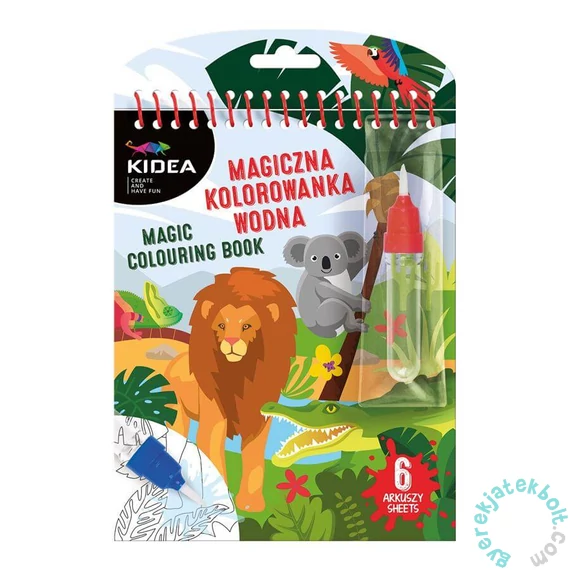 Kidea újra felhasználható vízfestő könyv - Safari (MWKWMKA)