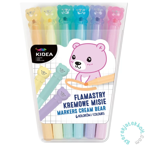 Kidea pasztell szövegkiemelő - 6 db-os - Macik (FKM6KKA)