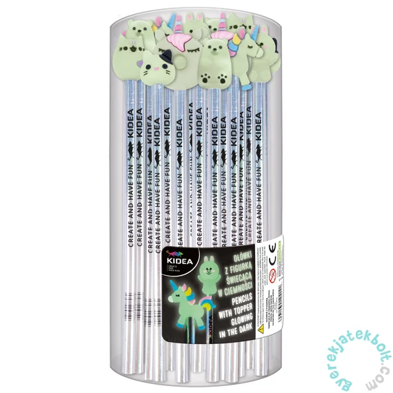 Kidea Sötétben világító HB grafit ceruza radírral - többféle (OFSKA)