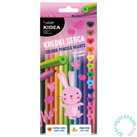 Kidea szív alakú színes ceruza - 12 db-os (KS12KKA)