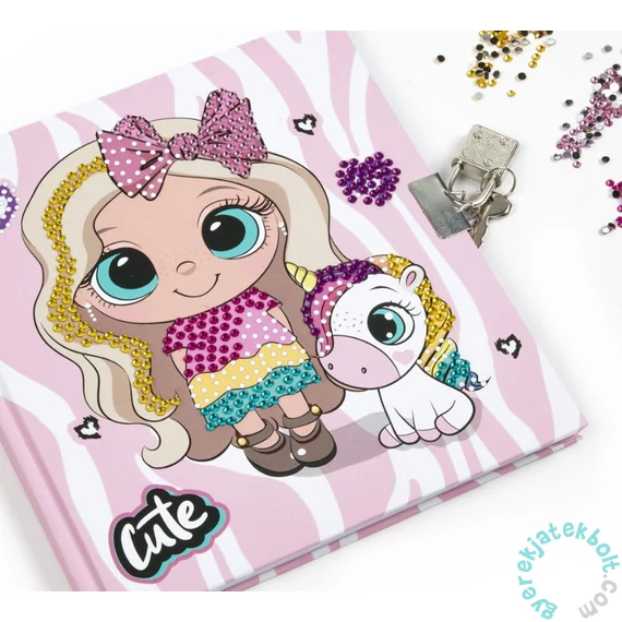 Derform - Lol surprise - Kreatív  kulcsos napló gyémántokkal 13 x 13 cm (DPKD3KBF10)