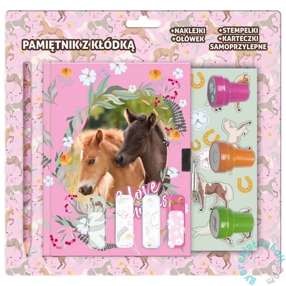 Lovas kulcsos napló 14 x 18 cm - jelölő matricával és nyomdával (PKSZPKO24)