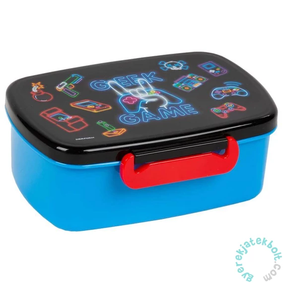Videójátékos műanyag uzsonnás doboz - Geek game (SA08)