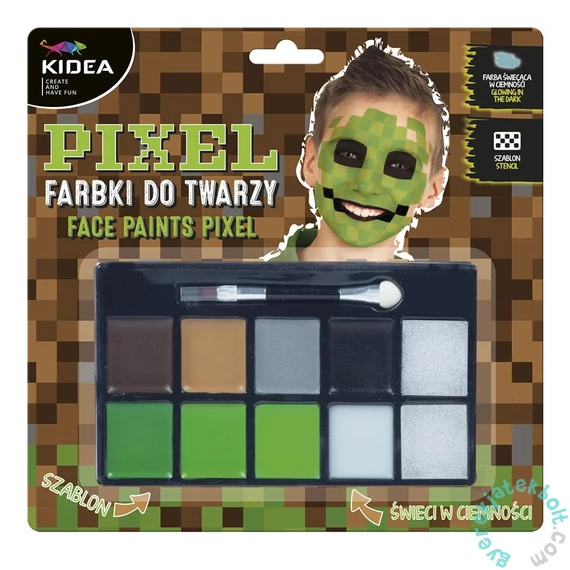 Kidea 10 színű arcfesték készlet - Pixel