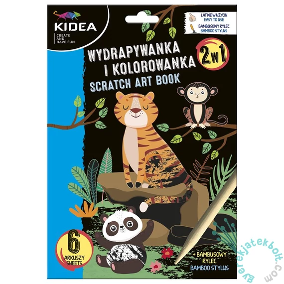Kidea 2 az 1-ben képkarcoló és színező készlet - Dzsungel (WKDKA)