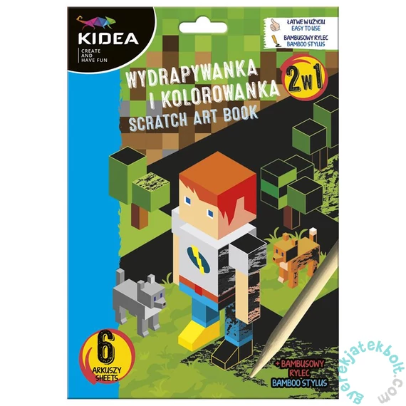 Kidea 2 az 1-ben képkarcoló és színező készlet - Pixel (WKAKA)