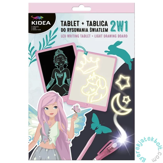Kidea 2 az 1-ben LCD kijelzős rajztábla - rózsaszín (TTDRSA1KA)