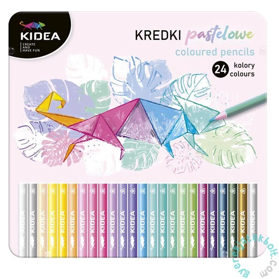 Kidea 24 színű színes ceruza fém dobozban - Pasztell (KPTMP24KA)