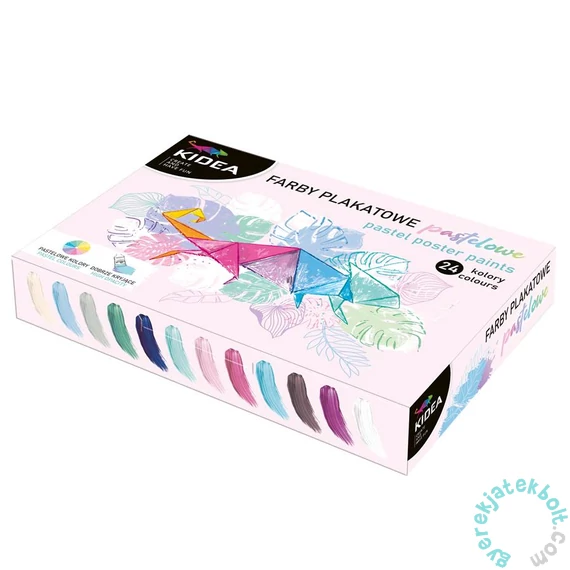 Kidea 24 színű tégelyes plakát festék készlet - Pasztell (FPP24KKA)