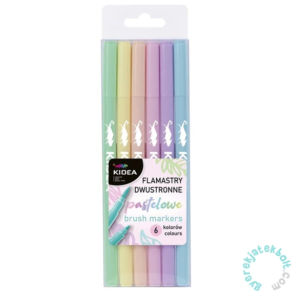Kidea 6 színű kétoldalú pasztell ecset filctoll