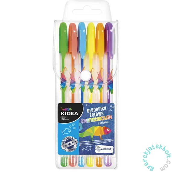 Kidea 6 db-os zselés toll - fluoreszkáló