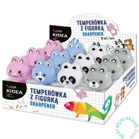 Kidea Állatos műanyag tartályos hegyező - négyféle