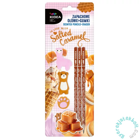 Kidea grafit ceruza - 3 db-os - illatos radírral - Sós Karamell (ZAGOSKKA)