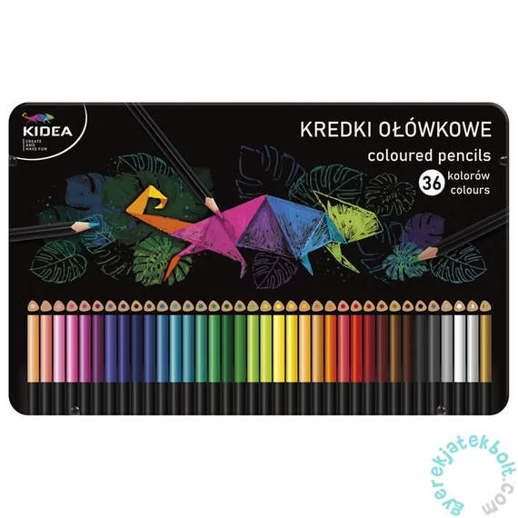 Kidea háromszög színes ceruza fém dobozban - 36 db-os