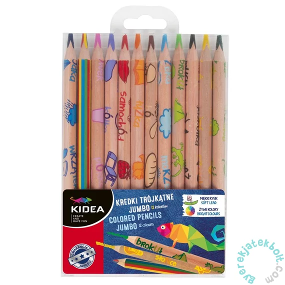 Kidea Jumbo EKO háromszög színes ceruza - 12 db-os