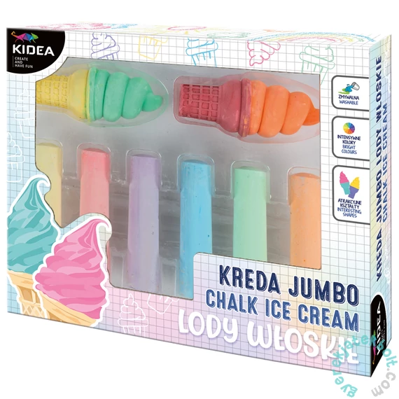 Kidea Jumbo kréta 8 db-os készlet - Olasz fagyi (KRJLW8KA)