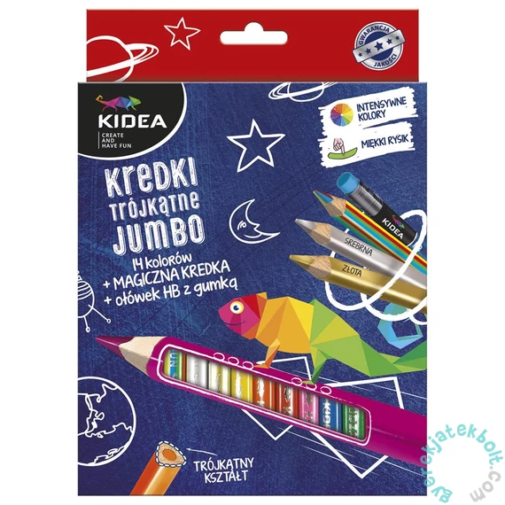 Kidea Jumbo vastag háromszög színes ceruza készlet - 14 db-os