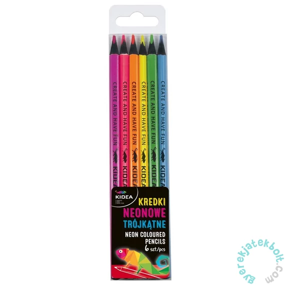 Kidea neon háromszög színes ceruza - 6 db-os